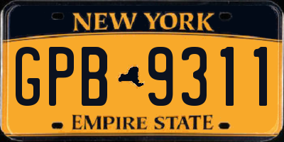 NY license plate GPB9311
