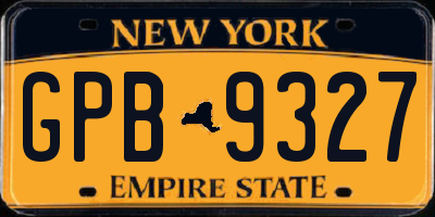 NY license plate GPB9327