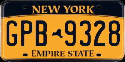 NY license plate GPB9328