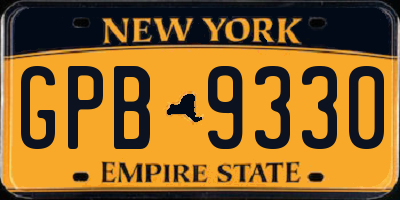 NY license plate GPB9330
