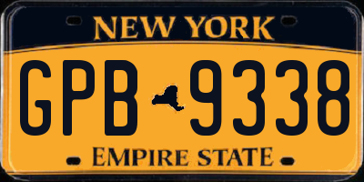 NY license plate GPB9338