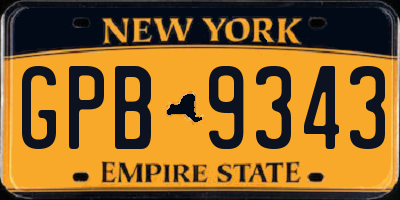 NY license plate GPB9343