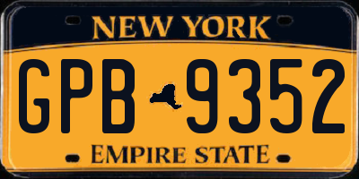 NY license plate GPB9352