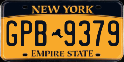 NY license plate GPB9379