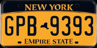 NY license plate GPB9393