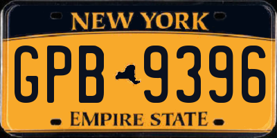 NY license plate GPB9396