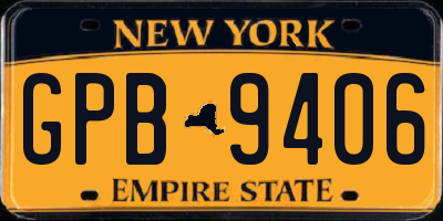 NY license plate GPB9406
