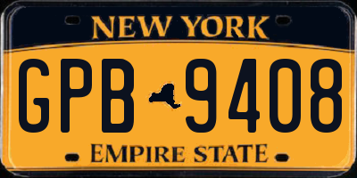 NY license plate GPB9408