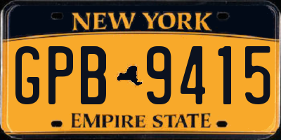 NY license plate GPB9415