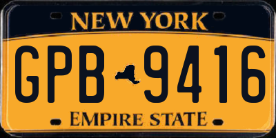 NY license plate GPB9416