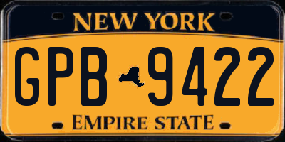 NY license plate GPB9422