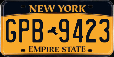 NY license plate GPB9423