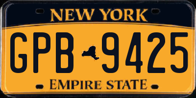 NY license plate GPB9425