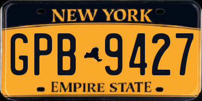 NY license plate GPB9427