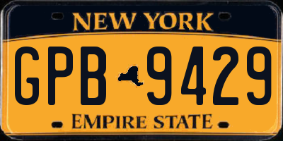 NY license plate GPB9429