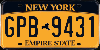 NY license plate GPB9431