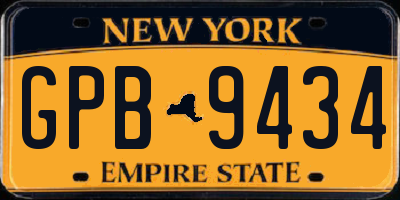 NY license plate GPB9434