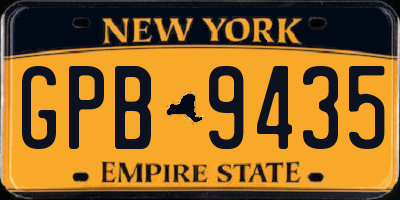 NY license plate GPB9435