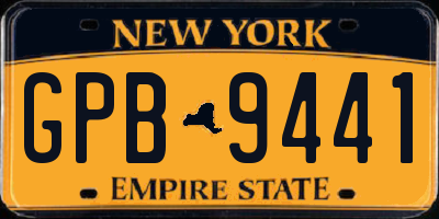 NY license plate GPB9441