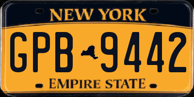 NY license plate GPB9442