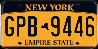 NY license plate GPB9446