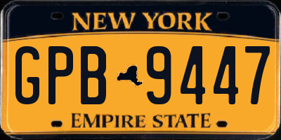 NY license plate GPB9447