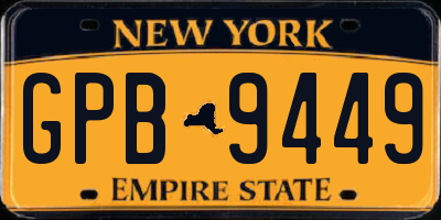 NY license plate GPB9449
