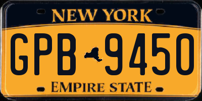 NY license plate GPB9450
