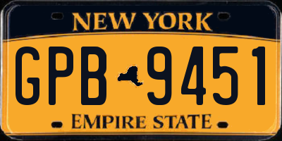 NY license plate GPB9451