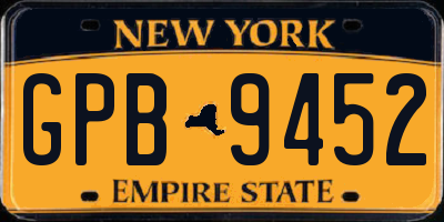NY license plate GPB9452