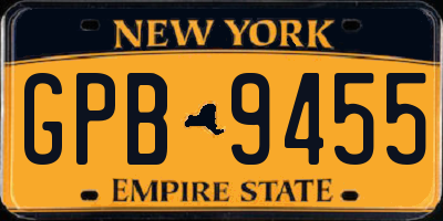 NY license plate GPB9455