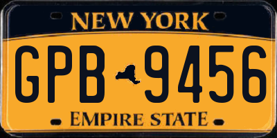 NY license plate GPB9456