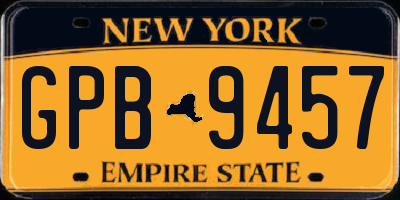 NY license plate GPB9457
