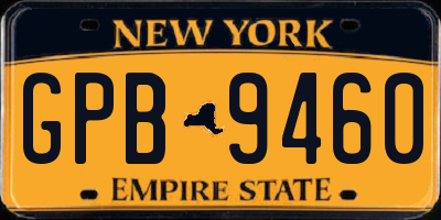 NY license plate GPB9460