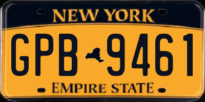 NY license plate GPB9461