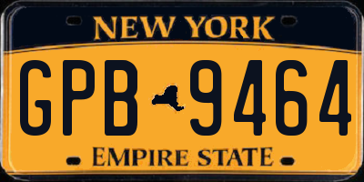 NY license plate GPB9464