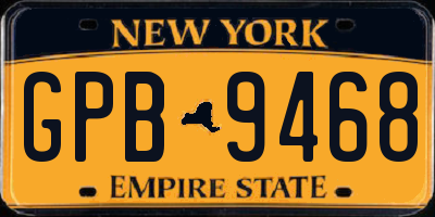 NY license plate GPB9468