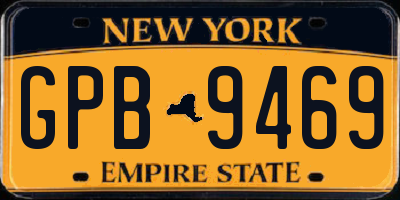 NY license plate GPB9469