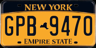 NY license plate GPB9470