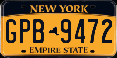NY license plate GPB9472