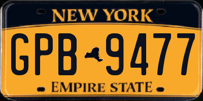 NY license plate GPB9477