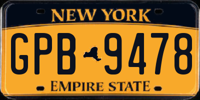 NY license plate GPB9478