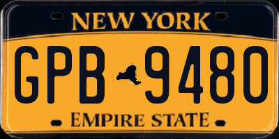NY license plate GPB9480
