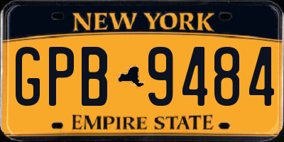 NY license plate GPB9484