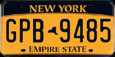 NY license plate GPB9485