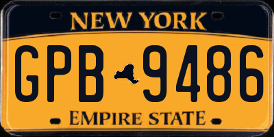 NY license plate GPB9486