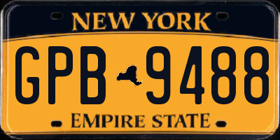 NY license plate GPB9488