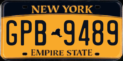 NY license plate GPB9489