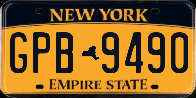 NY license plate GPB9490