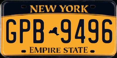NY license plate GPB9496